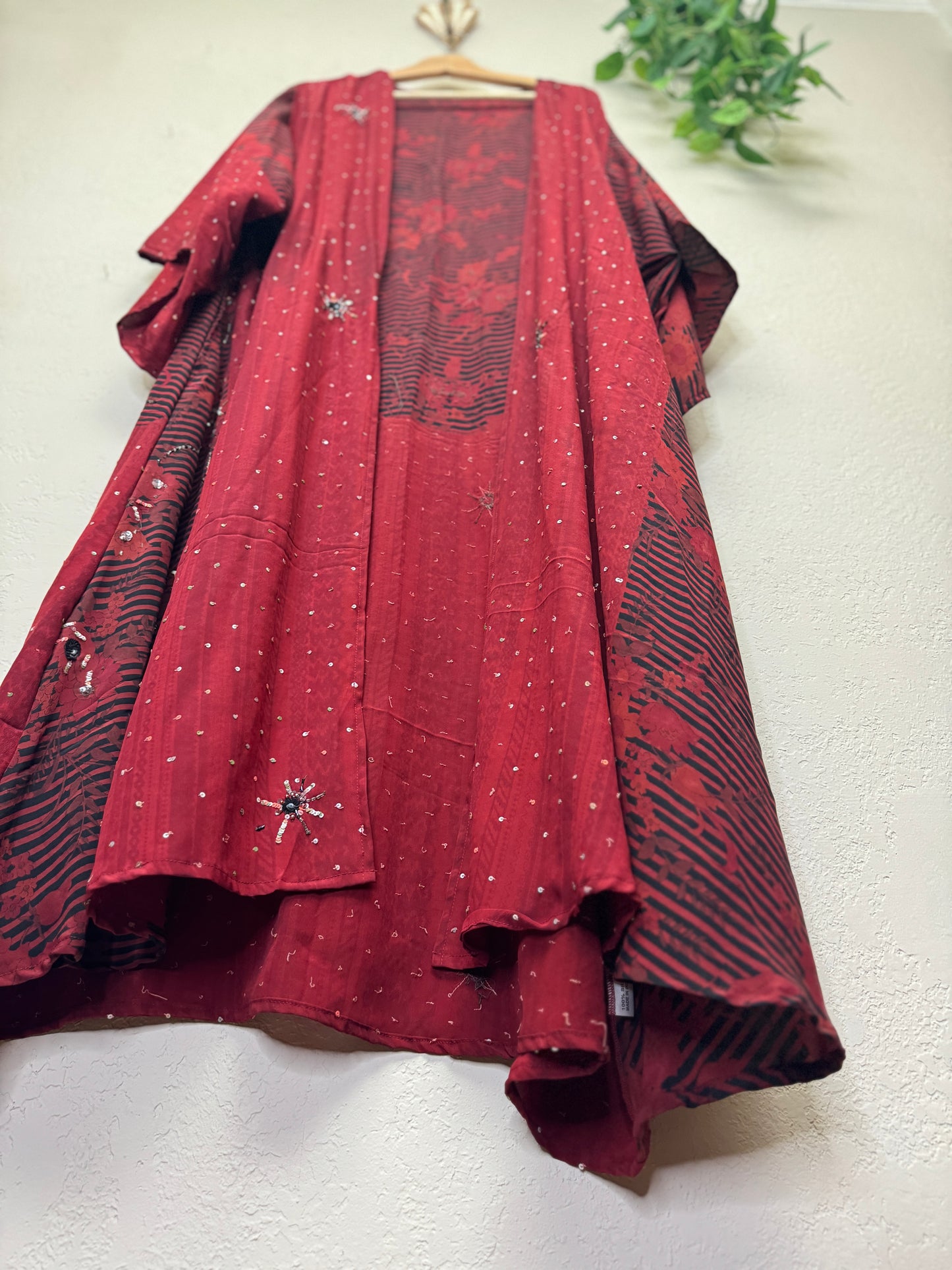 Sparkle Kimono - OS - Crimson