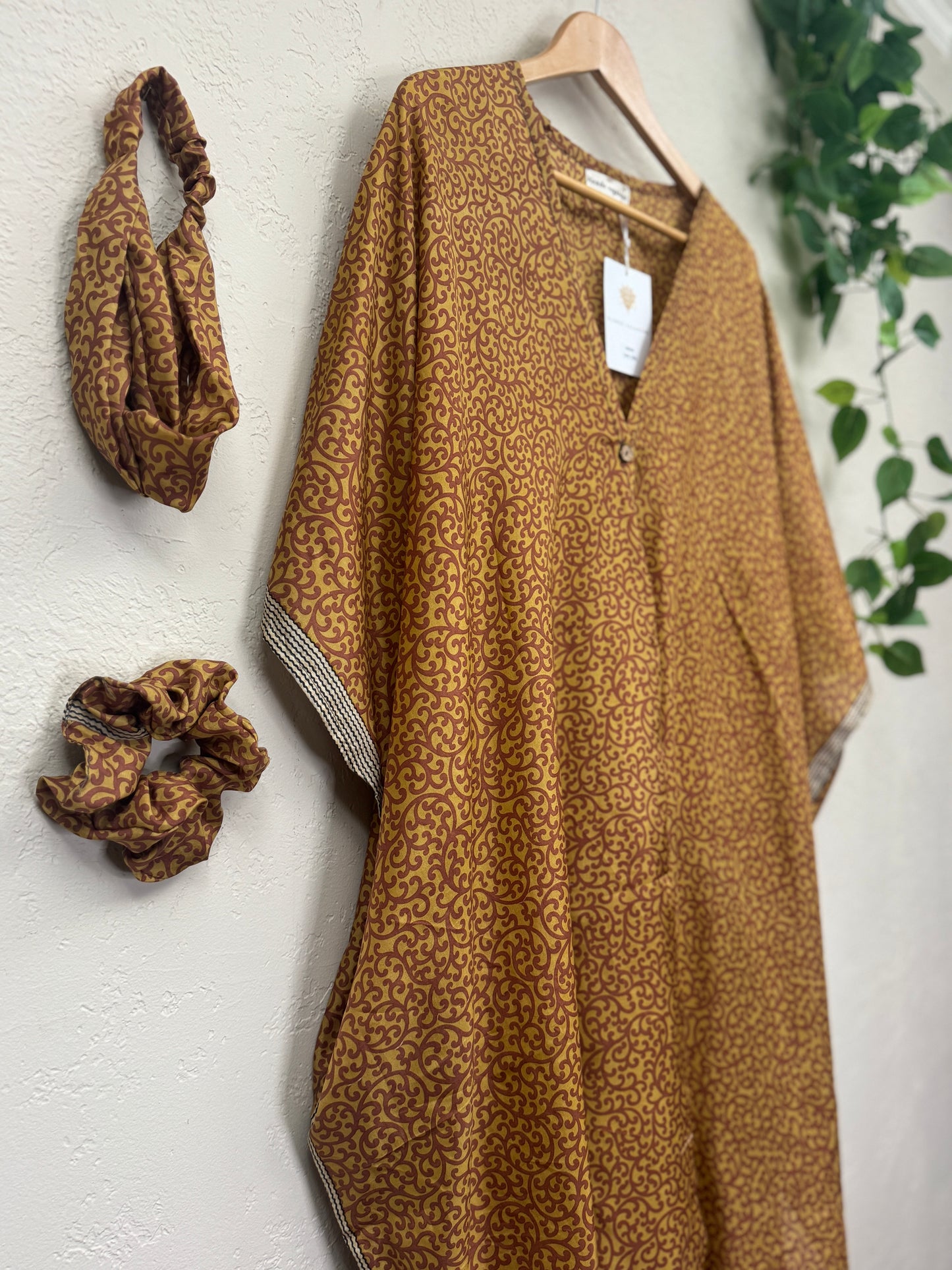 Aphrodite Kaftan Dress ~ One Size ~ Scrolls + Embers