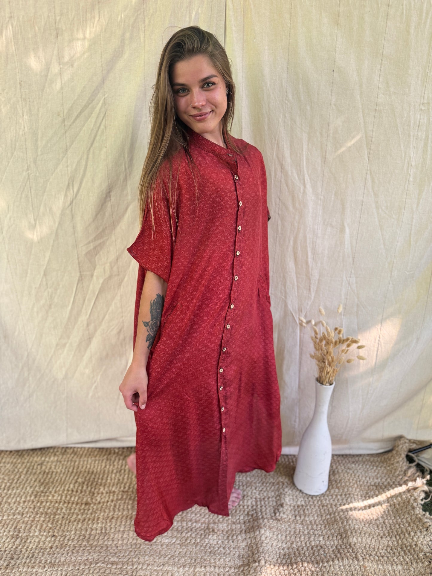 Boyfriend Dress ~ One Size ~ Ochre Meadow Sunset
