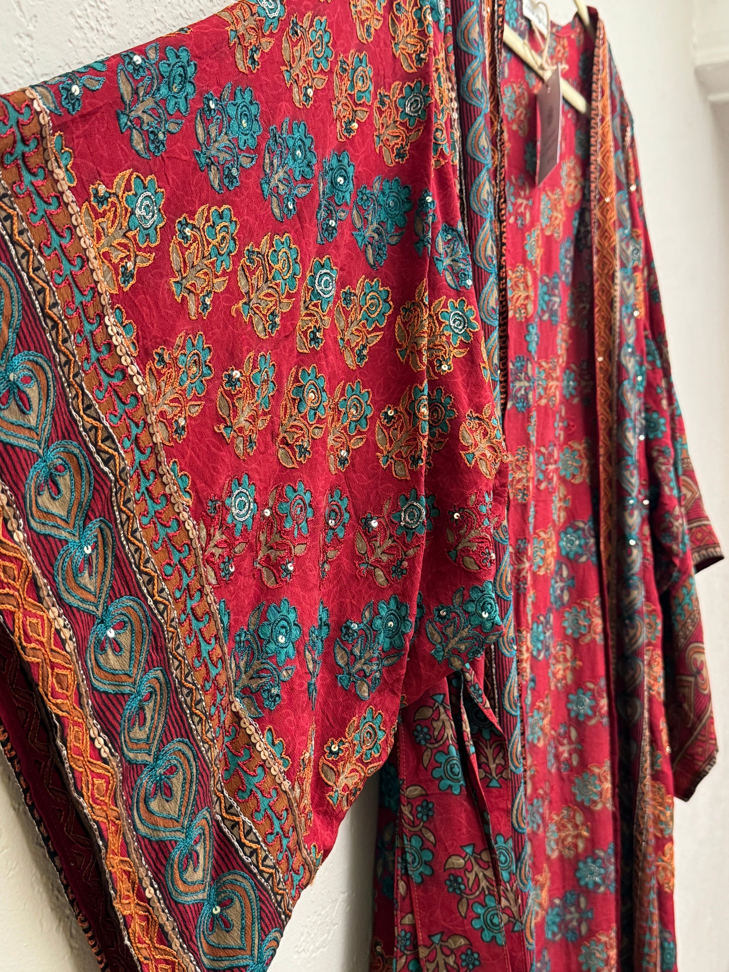 Sparkle Kimono - one size - Rich Red