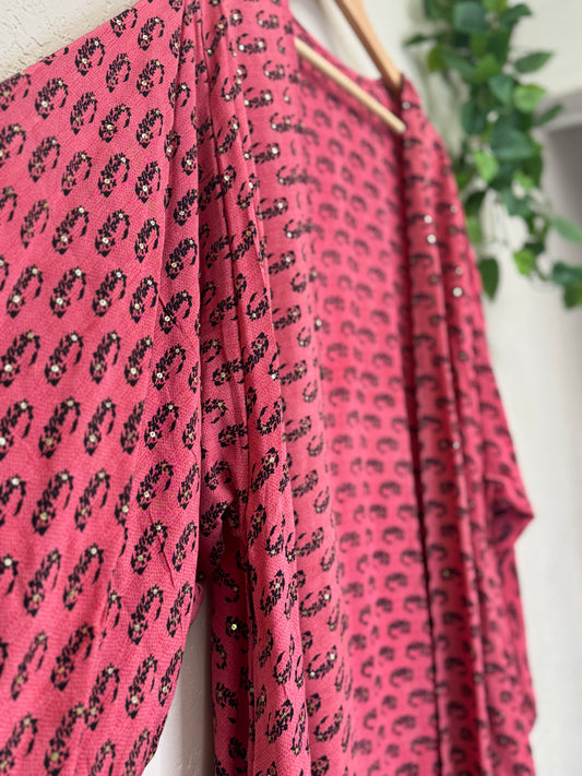 Sparkle Kimono - OS - Rose Noir