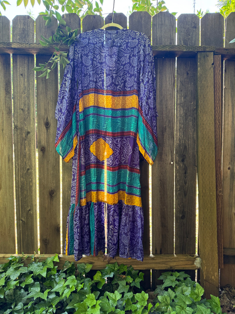 Femme Kimono Wrap Dress- S/M - Jewel Tones