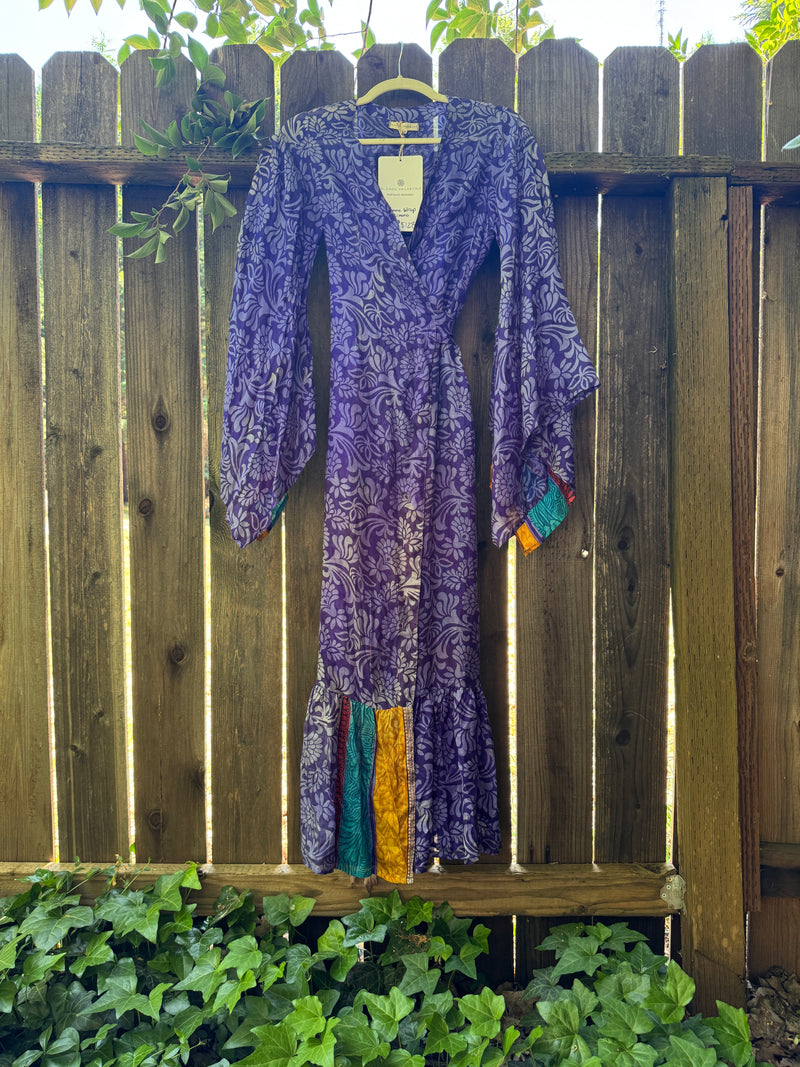 Femme Kimono Wrap Dress- S/M - Jewel Tones