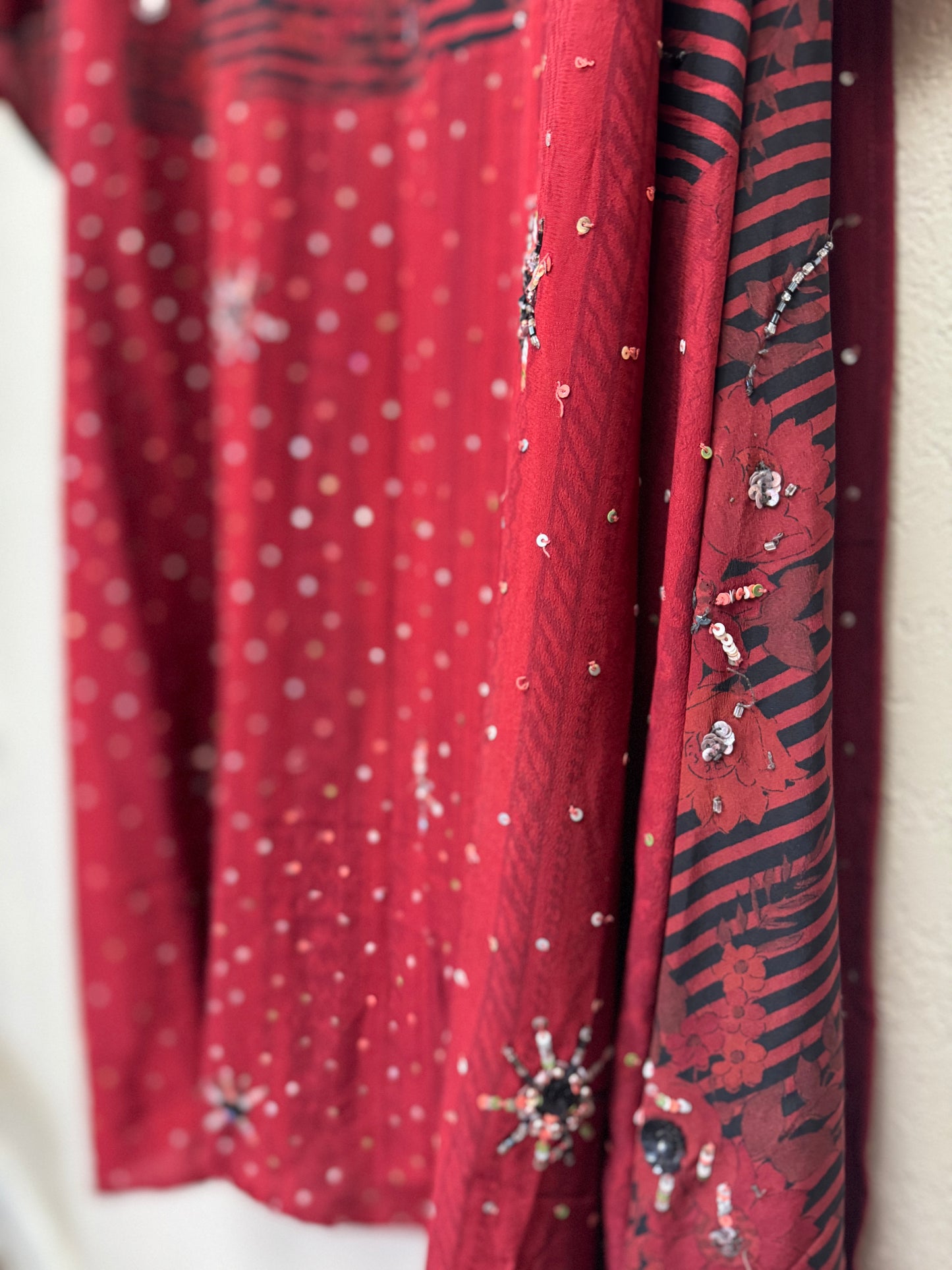 Sparkle Kimono - OS - Crimson