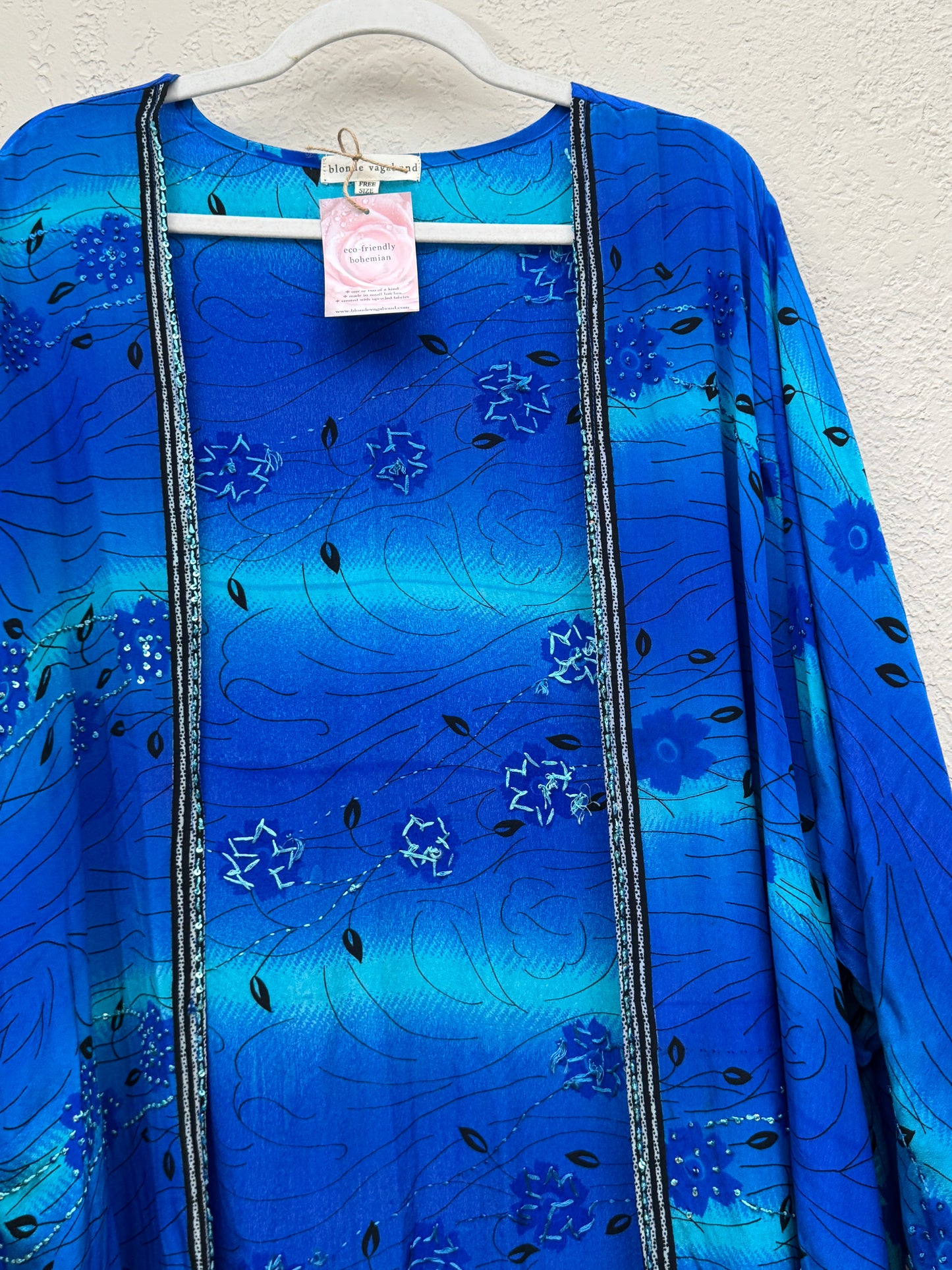 Sparkle Kimono - one size - Bluebell