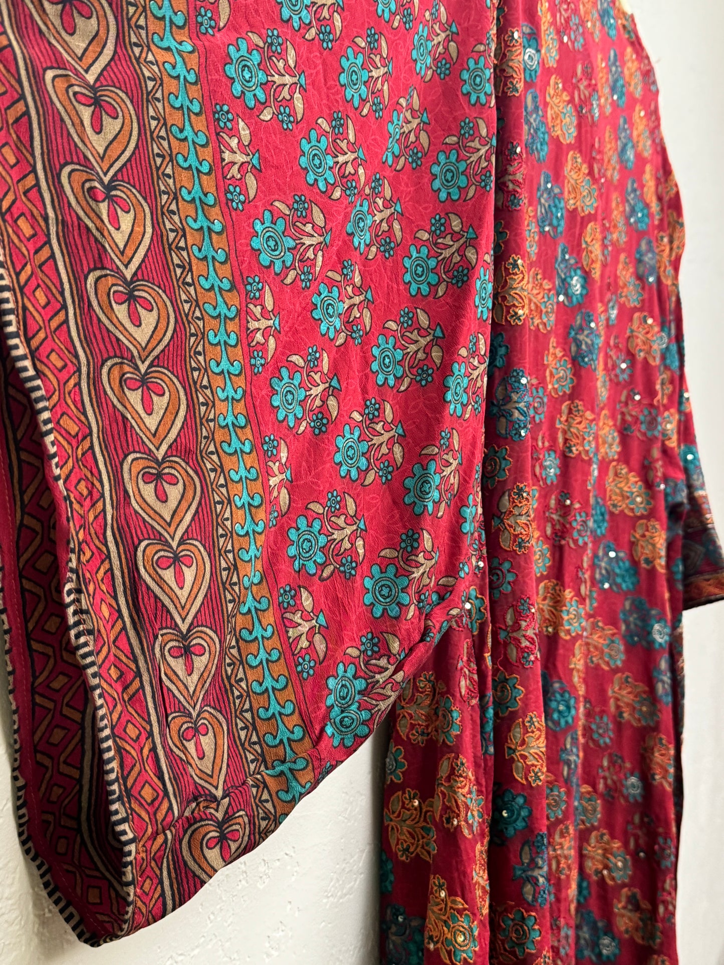 Sparkle Kimono - one size - Rich Red