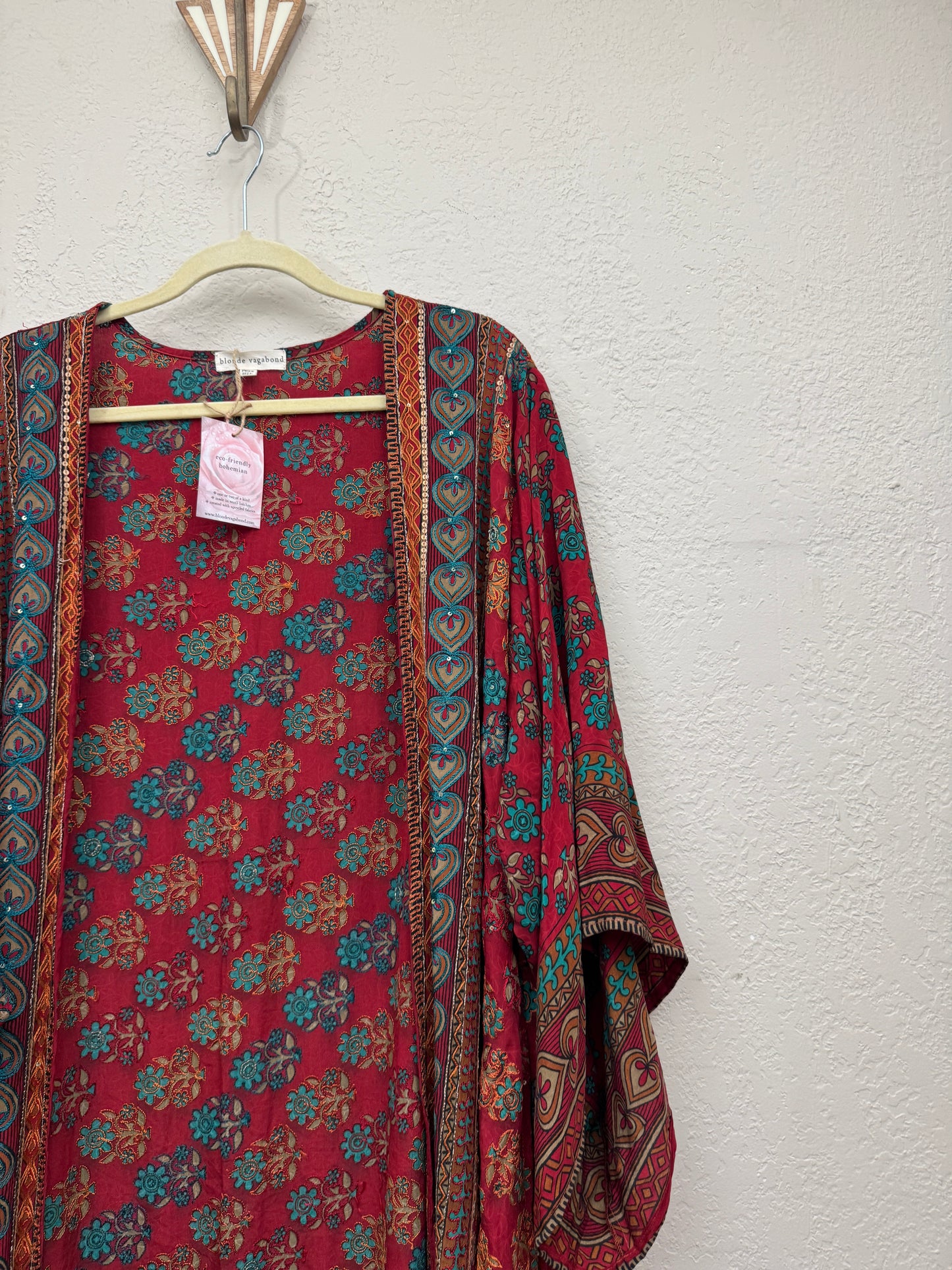 Sparkle Kimono - one size - Rich Red