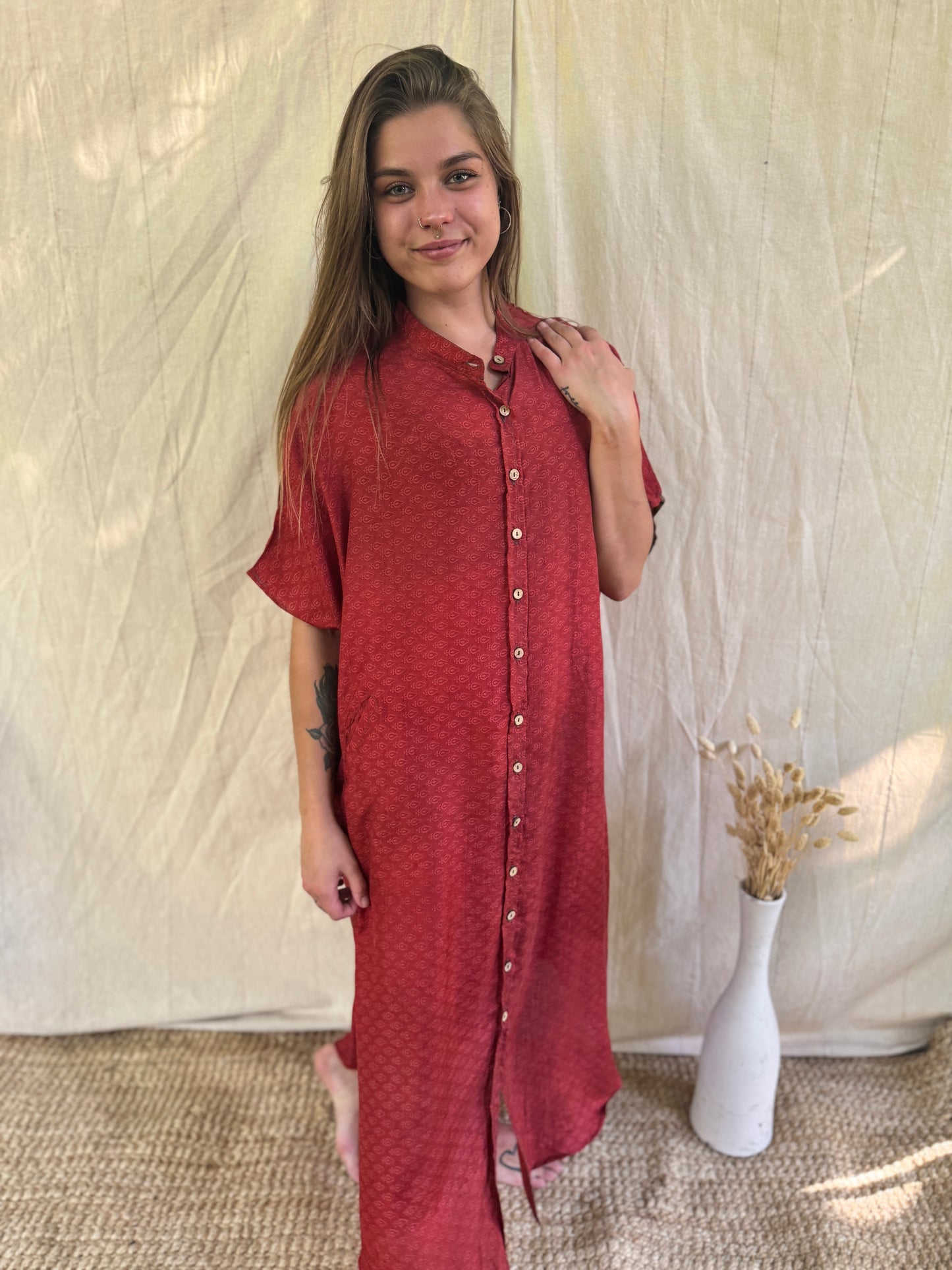 Boyfriend Dress ~ One Size ~ Lime Leaf