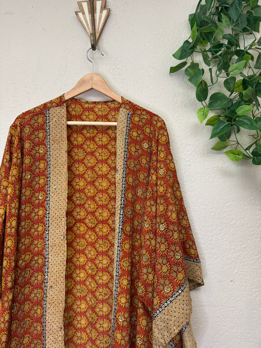 Sparkle Kimono - OS - Burnt Sienna