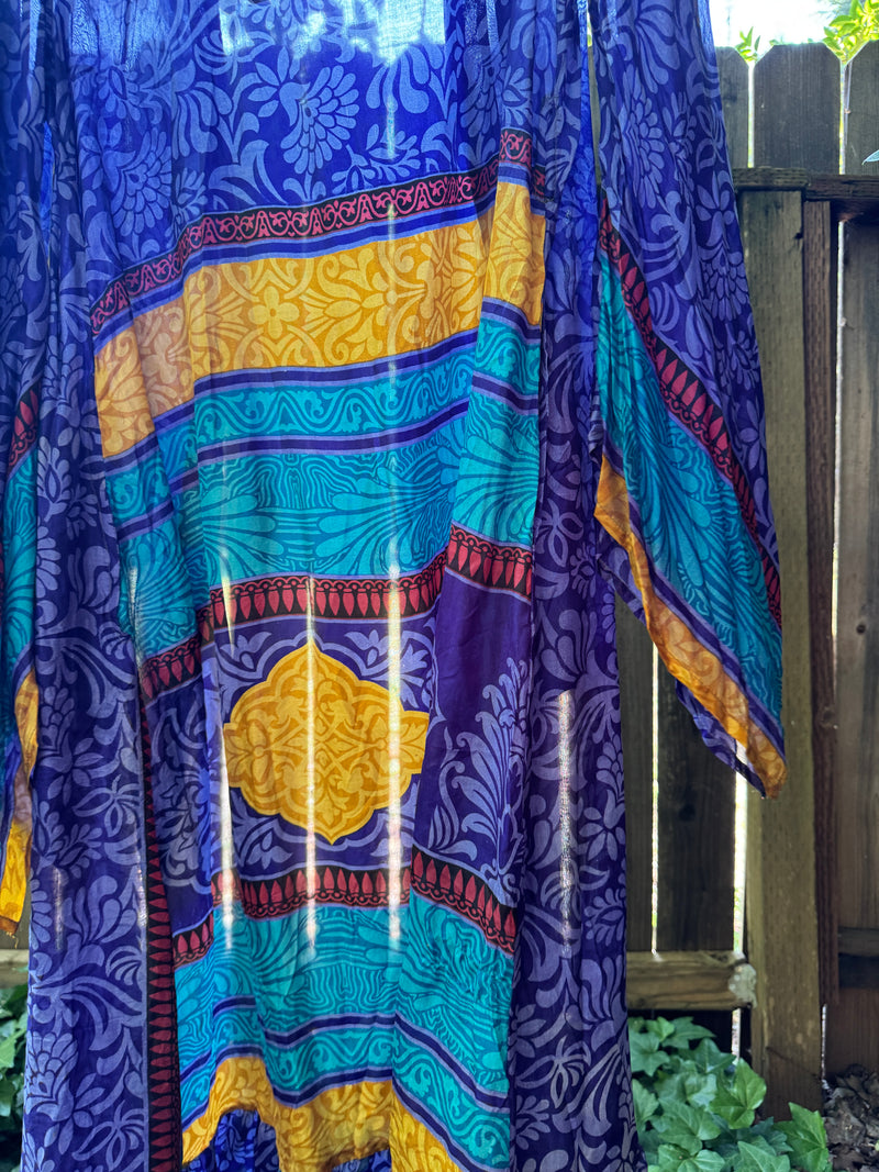 Femme Kimono Wrap Dress- S/M - Jewel Tones