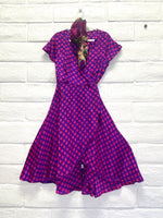 Wrap Dress - L - Playful Purple
