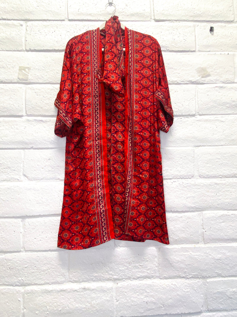 Midi Boho Kimono - Kaleidoscopic Cherry - One Size