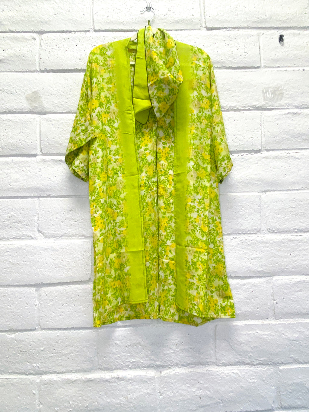Midi Boho Kimono - Chartreuse Garden - One Size