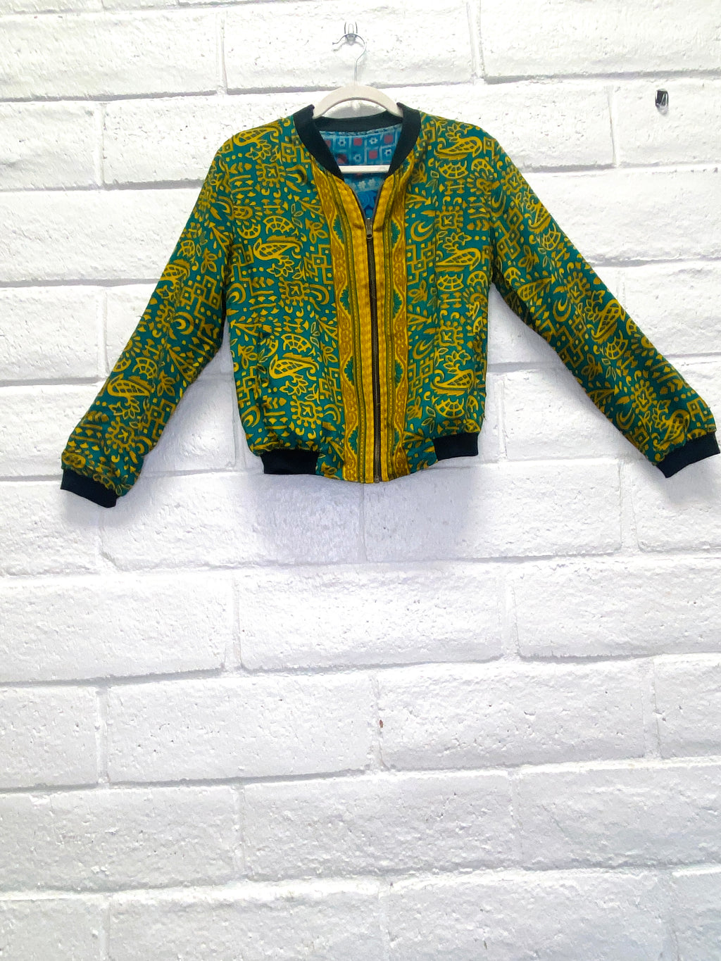 Ladies Bomber Jacket - S/M - Crystal Blue Persuasion