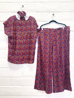 Lounge Set - S/M - Purple Paisley