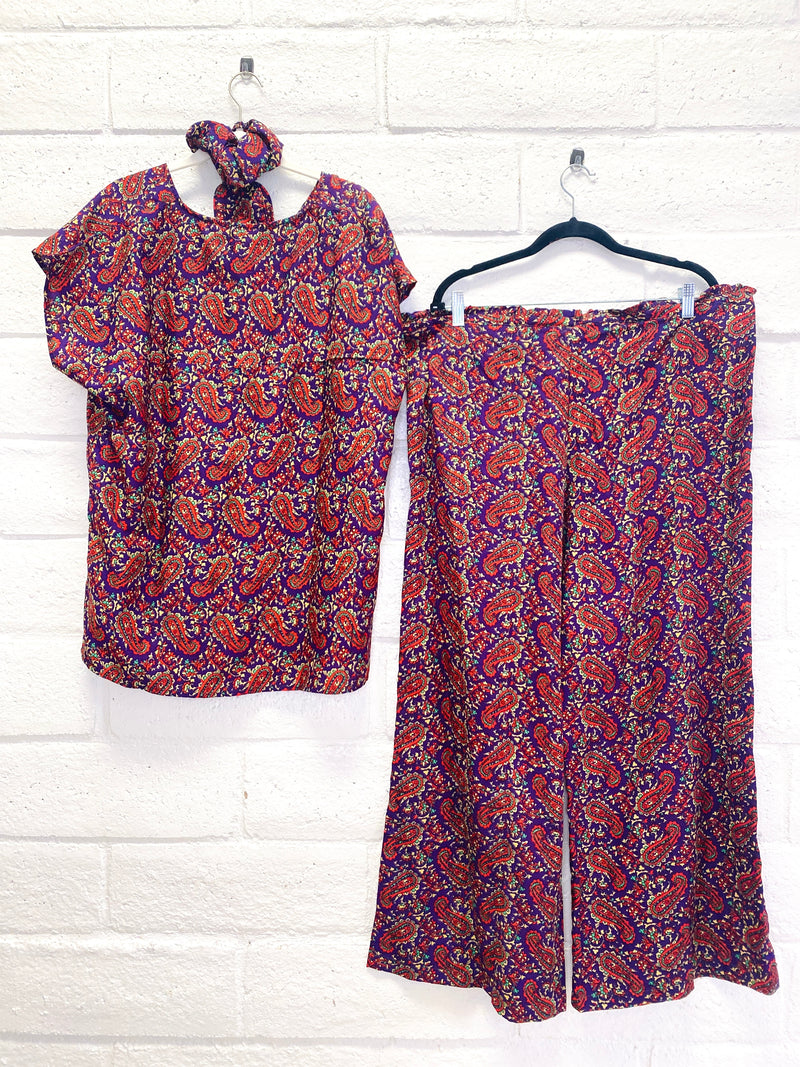 Lounge Set - S/M - Purple Paisley