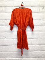 Silk Boho Robe - S/M - Naranja