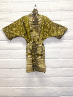 Silk Boho Robe - S/M - Tortoise Shell Garden