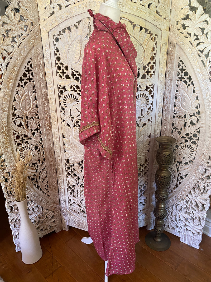 Maxi Unisex Kimono - Paisley Pink