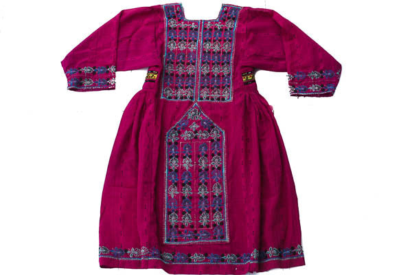 Hand embroidered Balochi/Afghani Tribal Dress - Pink Boho - Blonde Vagabond