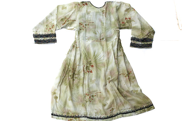 HAND EMBROIDERED BALOCHI/AFGHANI TRIBAL DRESS - Green Meadow - Blonde Vagabond