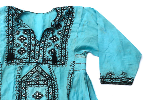 HAND EMBROIDERED BALOCHI/AFGHANI BOHO DRESS - BLUE BEAUTY - Blonde Vagabond