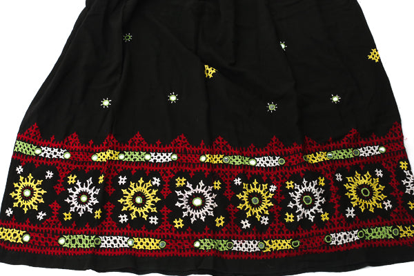 HAND EMBROIDERED GUJARATI BOHO MAXI SKIRT - QUEEN OF THE NIGHT - Blonde Vagabond